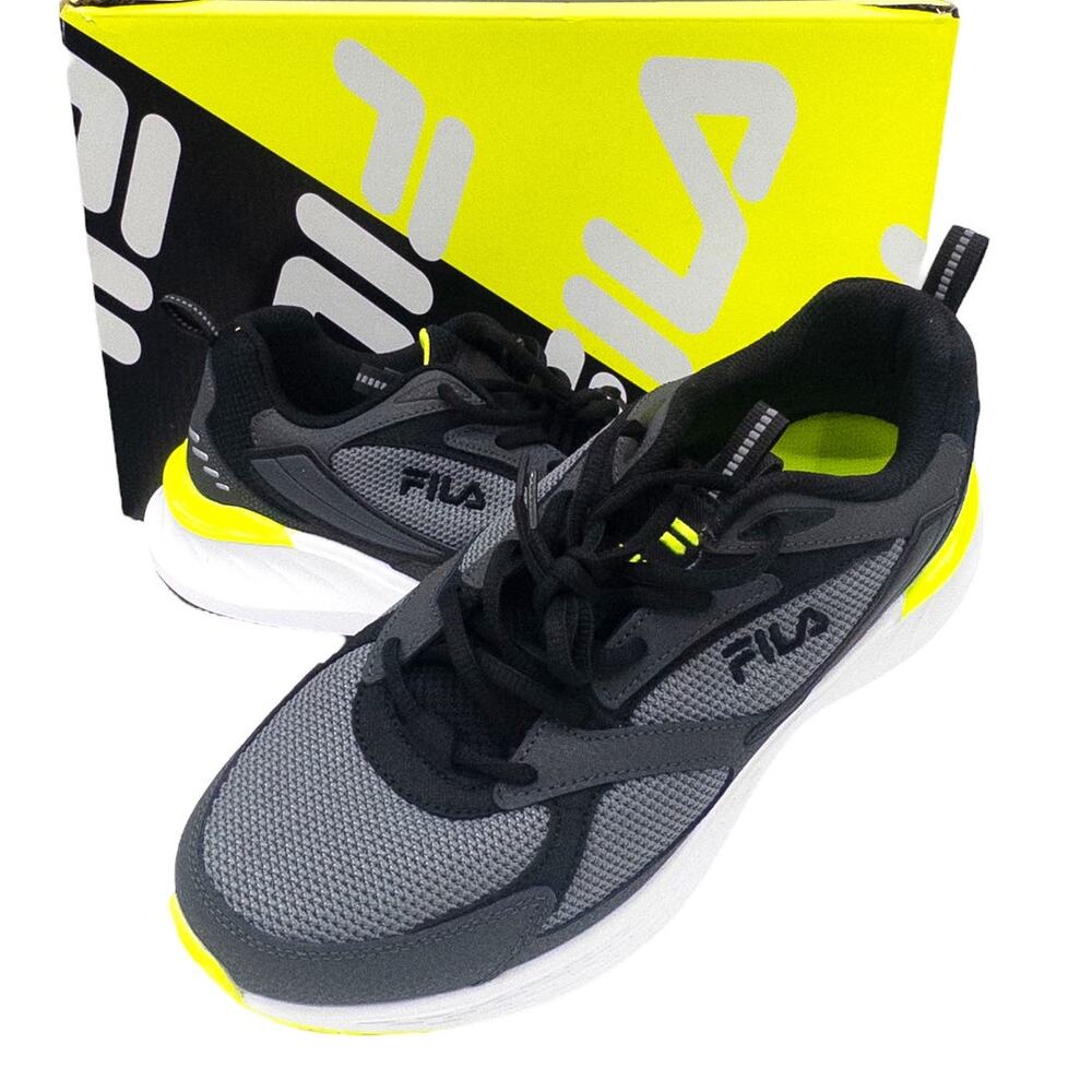 FILA Mens Rapidrise Everse Sneaker Athletic Shoes Black Grey Yellow Size 10 10.5